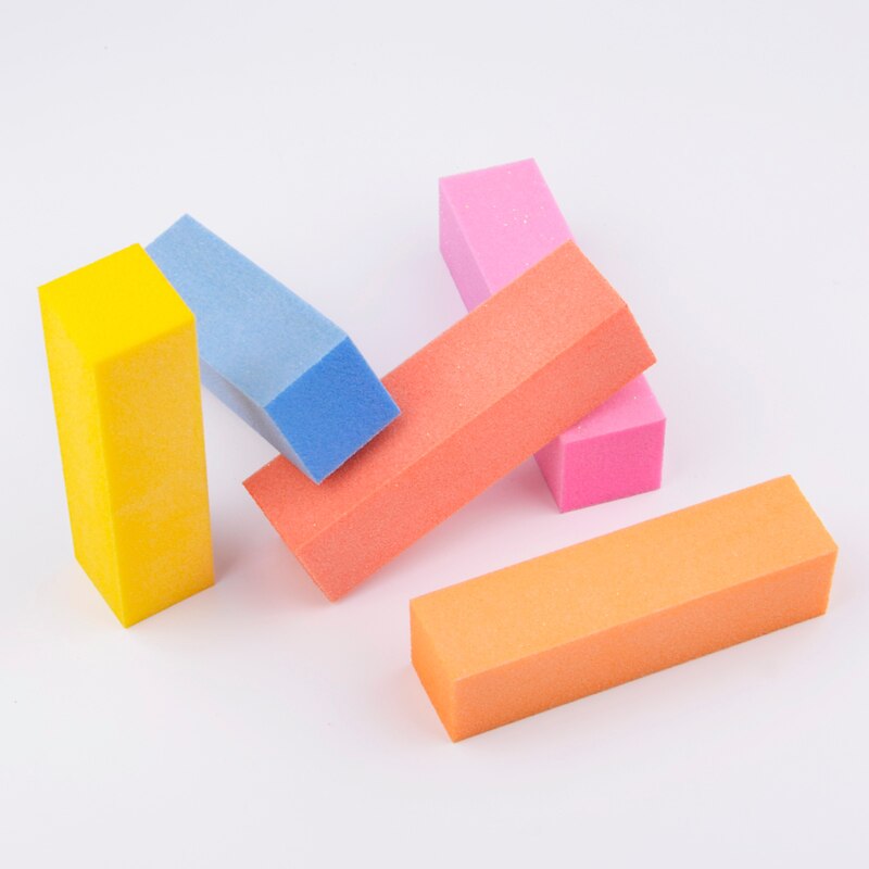 Bloc de ponçage pour vernis à ongles, couleur bonbon, 4 côtés, lime à ongles, outils de soins pour manucure et pédicure, Gel acrylique UV, 5 pièces/lot