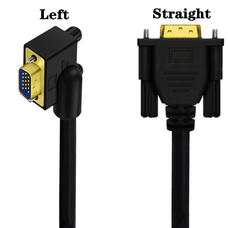 HD VGA Cable 90 ° Elbow VGA 15Pin Male To VGA 15Pin Male Computer To TV Connection Cable 0.5m/1m/1.5m: Red / 1m