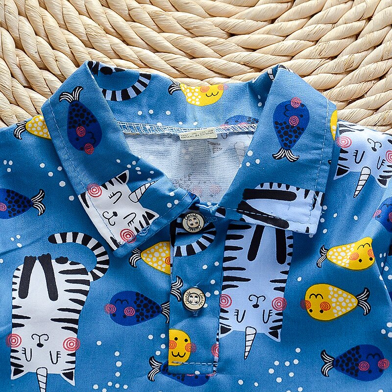 BabiColor Baby Clothing Set Summer Kids Boys Beach Outfits Cotton Shirt +shorts 2pcs Infant Boys Tracksuit Set