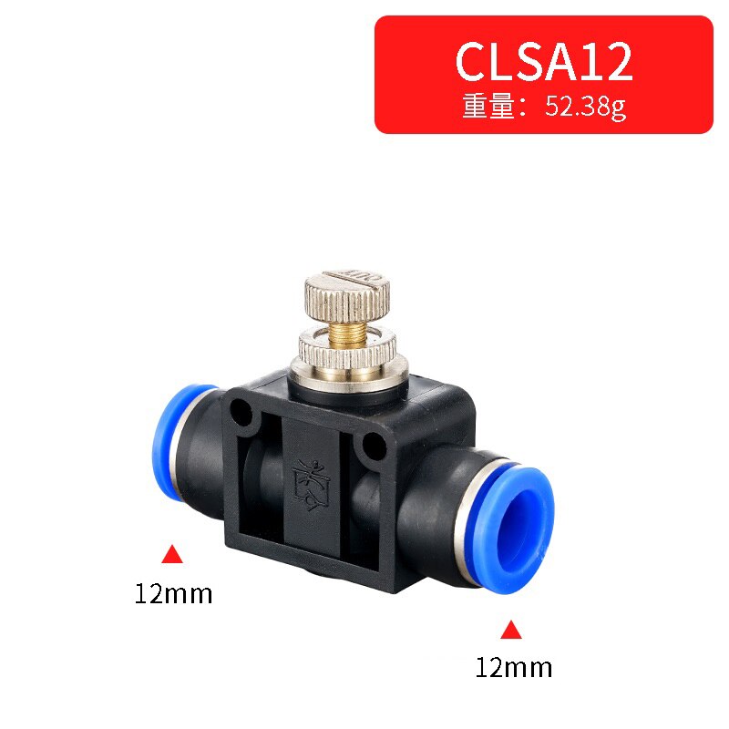 throttle valve SA 4-12mm Air Flow Speed Control Valve Tube Water Hose Pneumatic Push In Fittings: OD 12MM
