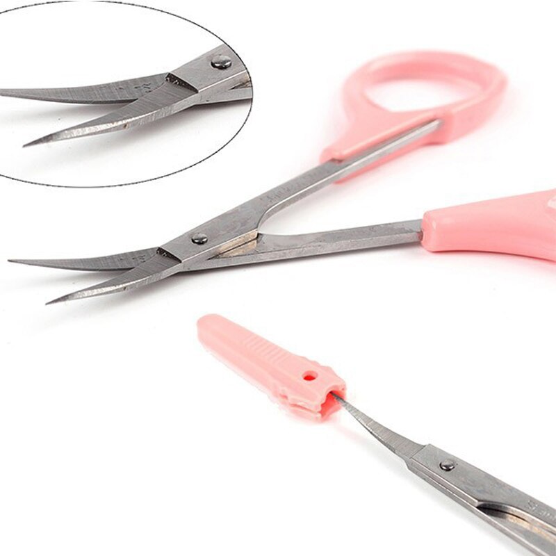 Sharp Tip Makeup Eyebrow Scissors Stainless Steel Curved Tip Nose Hair Cutter Manicure Nail Dead Skin Remover Trimming Tool