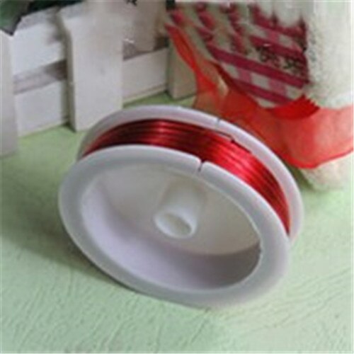 1 rollo de alambre de hierro fino de Color para manualidades, Materiales de encuadernación, modelo de accesorios de amarre, fabricación de flores, alambre de hierro Floral: red / 0.5 mm 40 meters