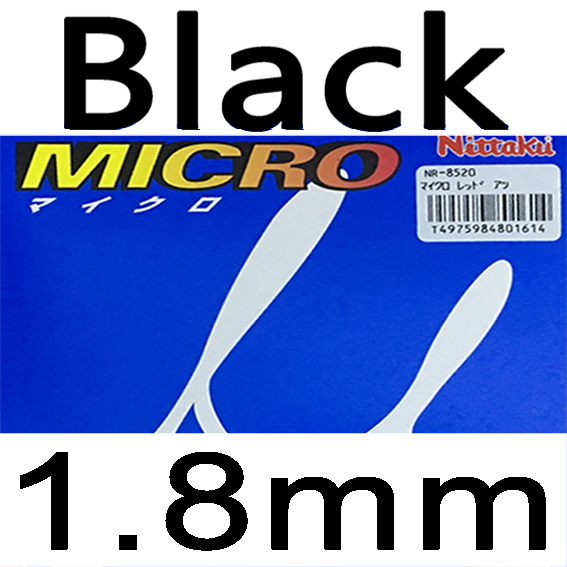 Nittaku Micro NR-8520, Nr 8520, NR8520 Black Pips-In Tafeltennis Pingpong Rubber Met Spons Racket Sport Zwart: black 1.8mm