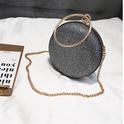 Bling Bling di Modo di Paillettes in Metallo Anello Tote Borsa Del Partito delle Donne Della Catena Della Borsa Bolsa Crossbody mini Sacchetto Del Messaggero del Sacchetto di Spalla: grigio