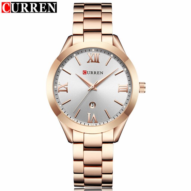 Curren casual dameshorloges dames stalen dames armband horloges damesklok relogio feminino montre femme 9007: Rooswit