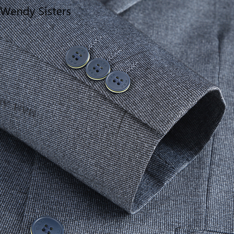 High End Brand Spring Thin Section Casual Blazers Men Blue Gray Light Business Smart Slim Fit Suits Mens Clothing 2022