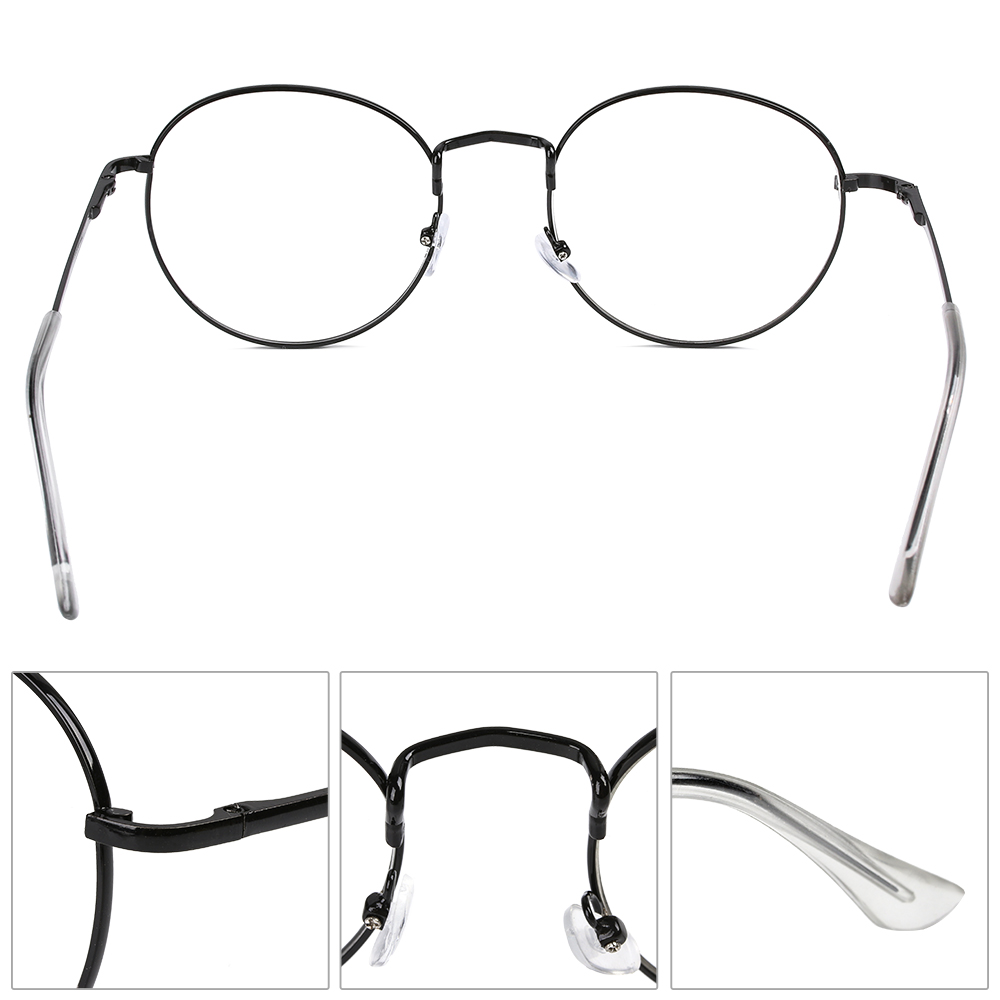 Unisex metall vintage runda glasögon överdimensionerade glasögon ram optiska glasögon ram synvård glasögon