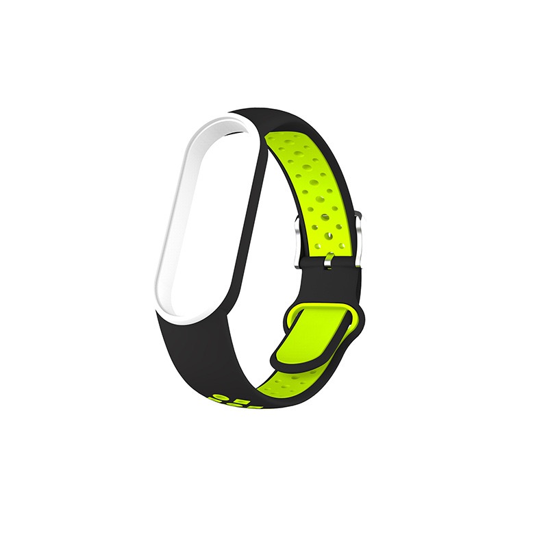 Para Xiaomi Mi Band 7/6/5/4/3 Correa de doble Color pulsera de silicona reemplazo para Xiaomi Band 4 MiBand 5 6 correas: XS / Verde