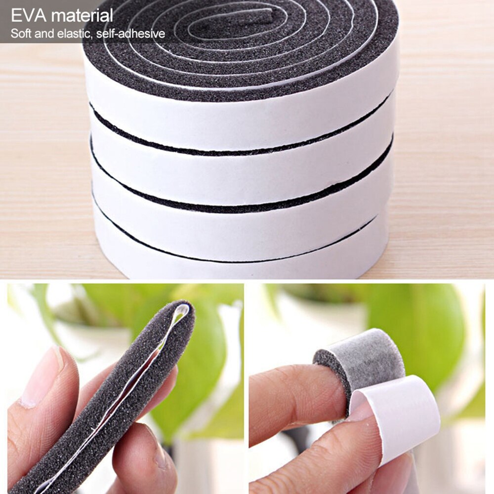 4pcs/set Foam Seal Tape Self-adhesive Door and Window Sealing Strip Wind-proof Sound Insulation Tape Weather Stripping Strip
