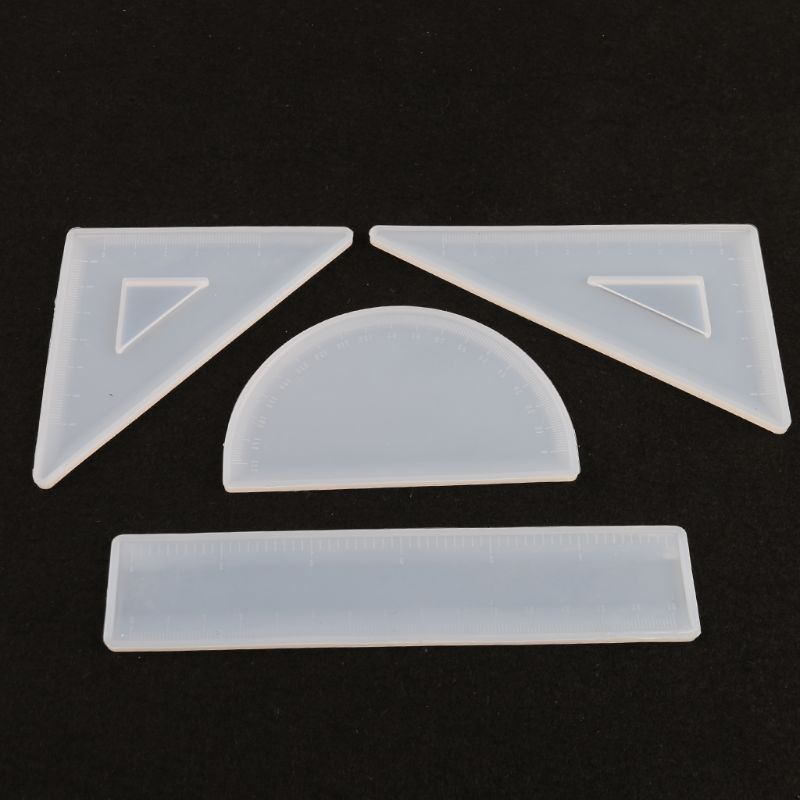 4 formen Silikon Harz Herrscher Formen Bausatz Handgemachte Straignt Herrscher Quadrat Lineale Dreieckigen Lineal Winkelmesser Schimmel Kunst Handwerk
