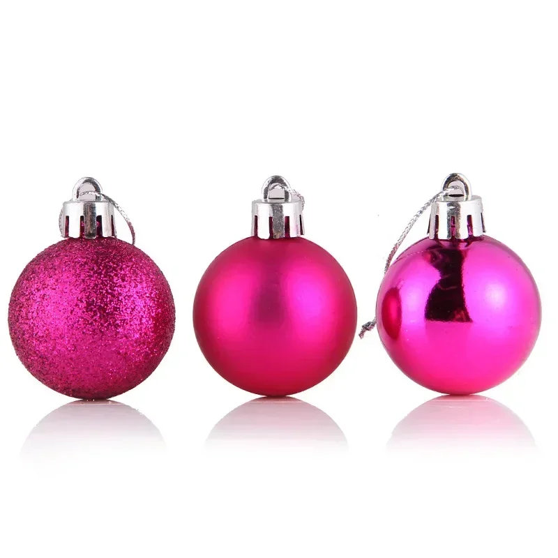 24pcs/Box Christmas Balls Christmas Tree Ornaments Christmas Decoration for Home Party Christmas Hanging Pendant Christmas Balls: Beige / 4cm