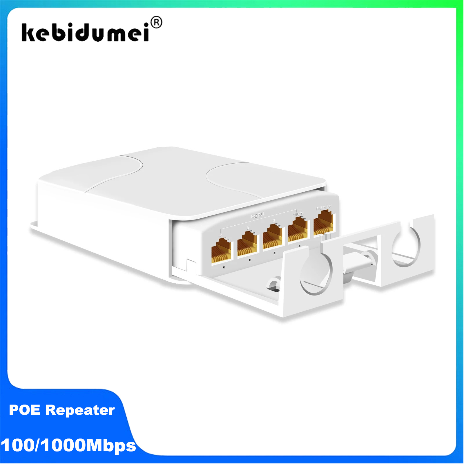 Estensore POE a 5 porte Ripetitore a 4 porte 100/1000Mbps Switch di rete impermeabile IP55 esterno VLAN 44-57V per telecamera POE Wierless AP