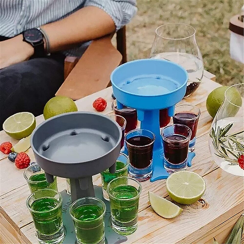 6 Shot Glass Dispenser Holder Wine Glass Rack Cooler Beer Beverage Dispenser Shot Buddys Party Bar Accessories
