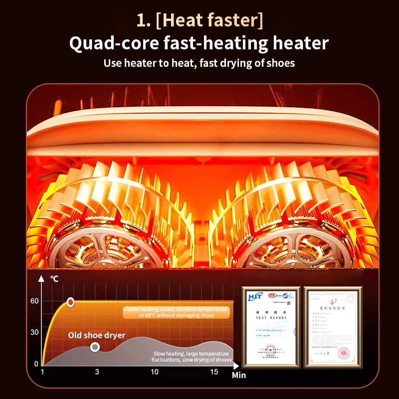 Intelligenter Timer, Schuhtrockner, faltbarer Schuhwärmer für den Haushalt, 2 Paar Schuhe trocknen, konstante Temperatur, Stiefeltrockner, UV-Sterilisation