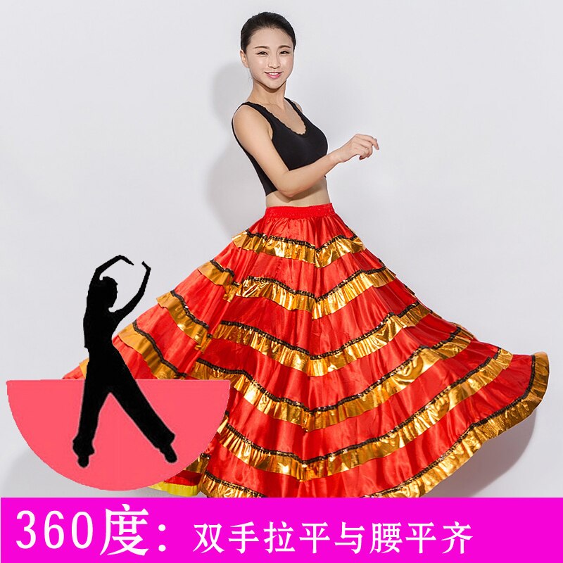 Opening Dance Performance Show Costume Spain Nation Large Swing Bust Skirt Adult Female Chorus Dance Practice Wear Suit H627: Style360