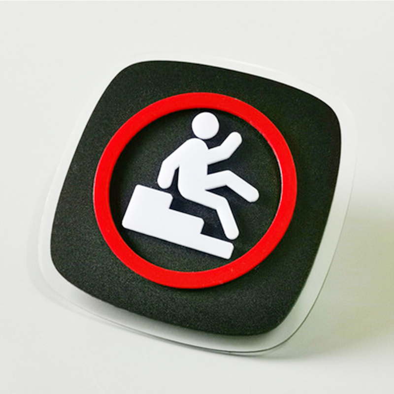 10x10cm Acrylic restroom restroom door sign No smoking, WiFi monitoring sign No noise, Caution slippery floor sign: light pink