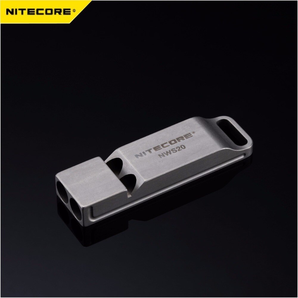 Nitecore NWS10 NWS20 titane sifflet d'urgence collier pendentif extérieur 120dB avec porte-clés +
