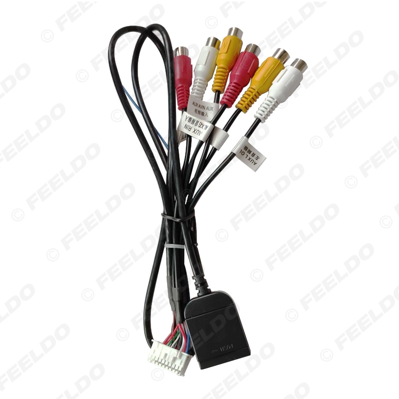 Feeldo bilhuvudenhet stereo ledningsnät kompatibla för xy auto android lösning gränssnitt rca usb ljud- och videokabel: 9.4g -kortplats