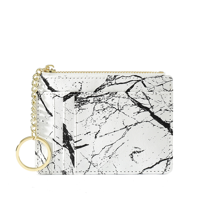 Leopard drucken Karte Halfter für Frauen Super Dünne Kleine Weibliche Brieftasche Pu Leder Mini Geschäft Ich würde Kreditkarte fallen Frauen der KeyChain: Reis Weiß