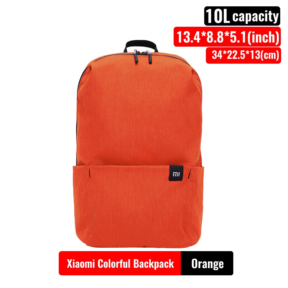 Original Xiaomi Mi Backpack 7L/10L/20L Urban Leisure Chest Colorful Backpacks Sports Waterproof Bag Unisex: 10L Orange