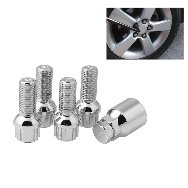 Silver Alloy Wheel Locking Bolts for Golf (M14X1.5... Grandado