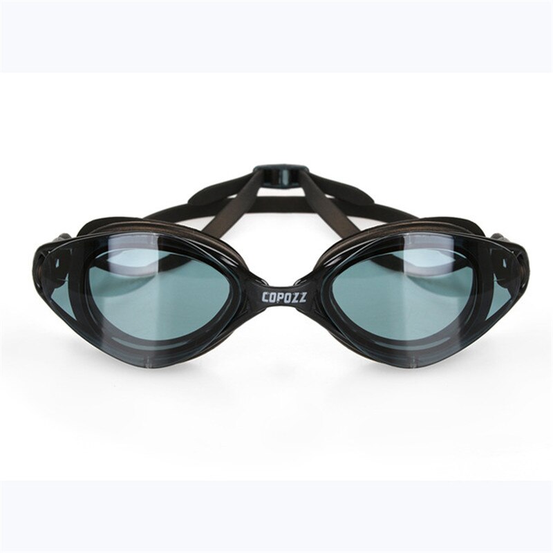 Copozz Professionele Zwembril Anti-Fog Uv Verstelbare Plating Waterdichte Siliconen Bril Voor Mannen Vrouwen Adult Eyewear: cfblack