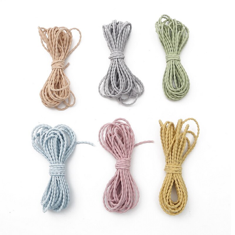 Banda de goma elástica multicolor de 3mm de 5 metros, línea de goma elástica, accesorios de costura para joyería DIY, banda de goma muy elástica gruesa