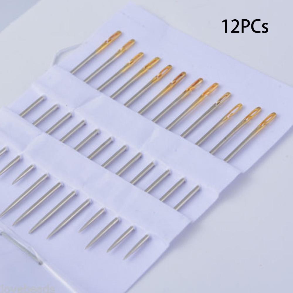 Sales 12 Stuks Dikke Big Eye Naaien Self-Threading Naalden Diy Borduren Hand Naaien