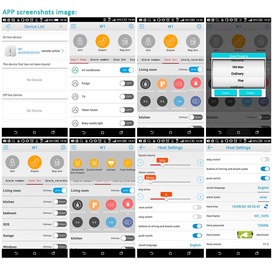 W1 WiFi PSTN/GSM Smart Home Burglar Alarm System with Wireless Siren App Control Security Host