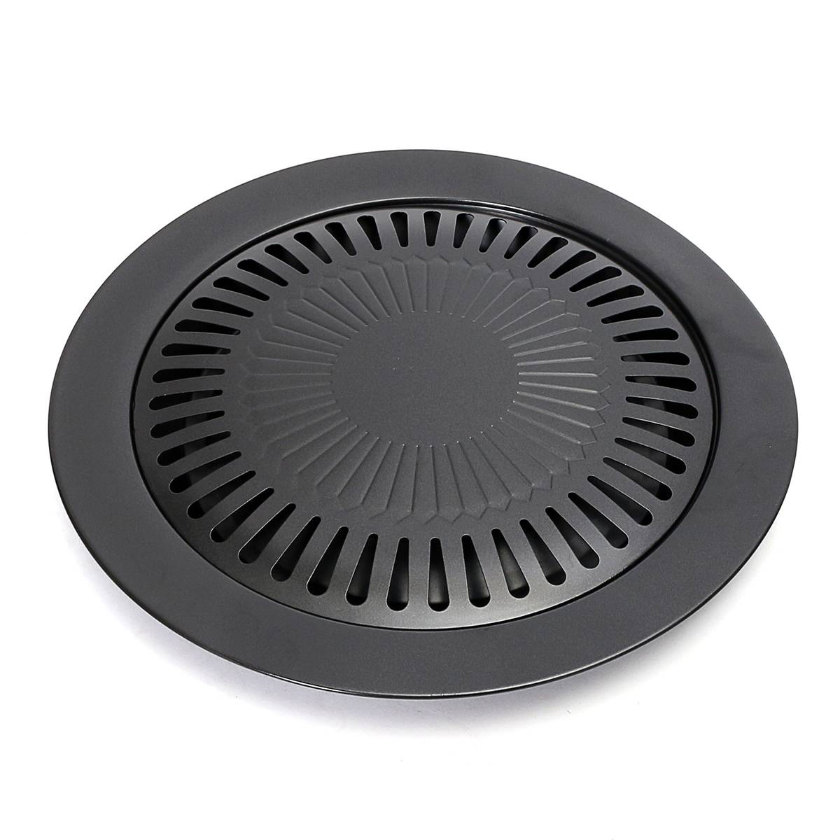 Runde Grillpfanne für Barbecue - Antihaftbeschichtet, Kohlenstoffstahl BBQ Grills - Leicht zu Reinigen & Montieren