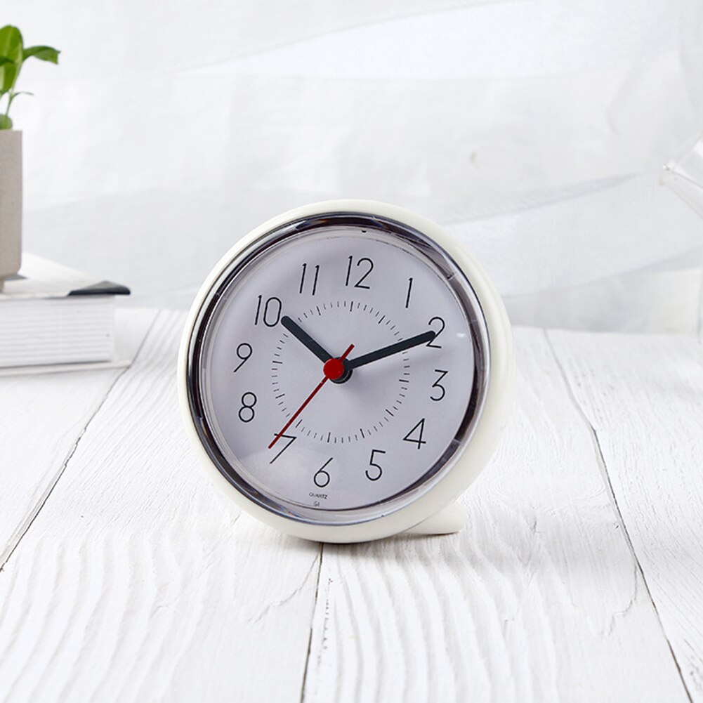 Waterdichte zuignap op batterijen, stille, niet-tikkende badkamer wandklok, minimalistische stijl slaapkamer wandklok