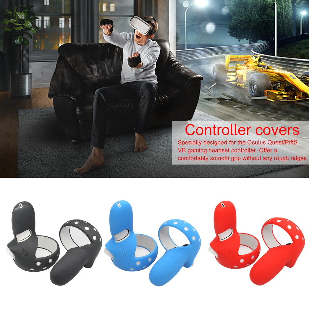 1pair VR Glasses Handheld Silicone Home Soft Smooth Touch Controller Grip Cover Dustproof Gaming Accessories for Oculus Quest 2