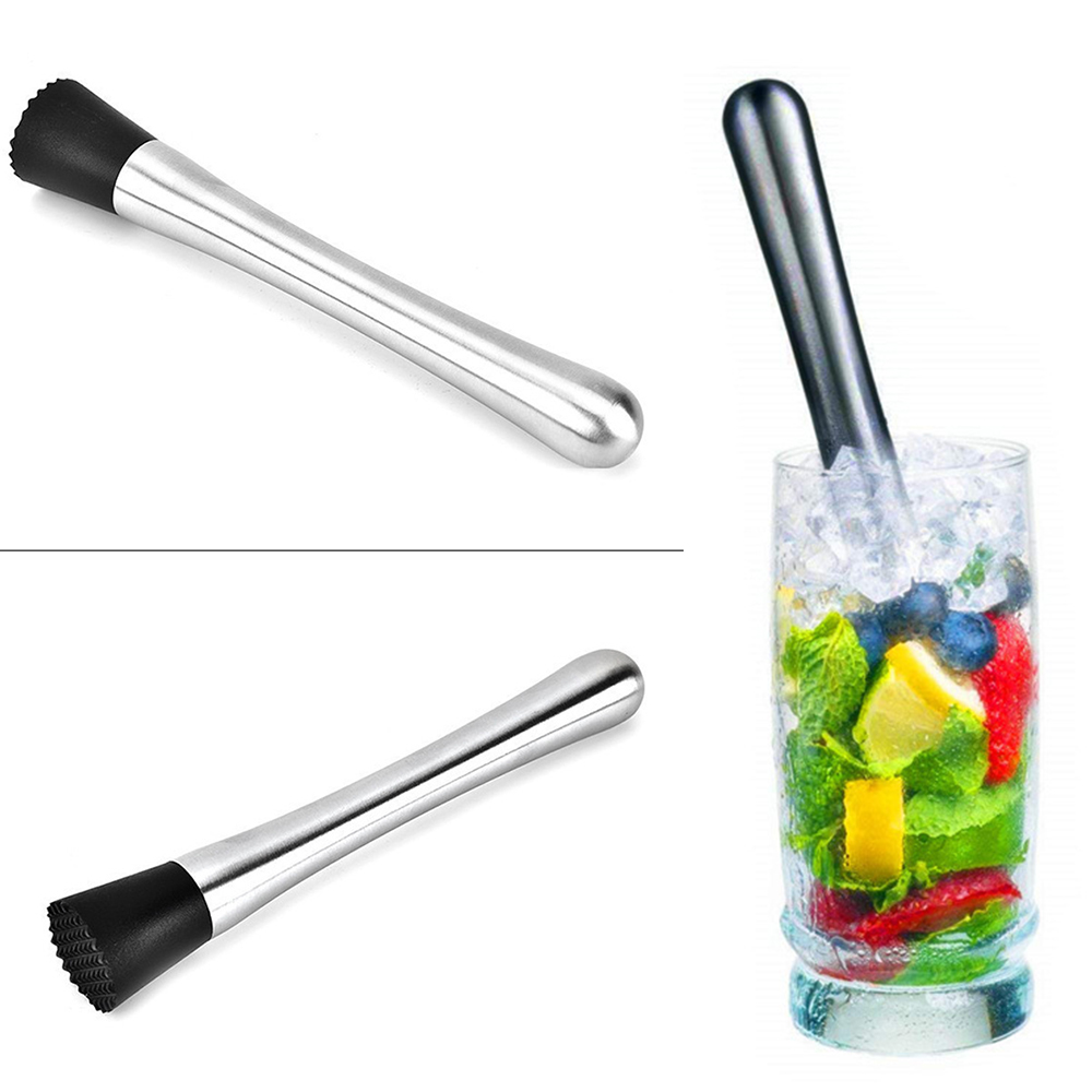 Palitos de hielo triturados para Mojito Cocktail Swizzle Stick acero inoxidable, martillo triturador, herramientas para beber fruta y vino