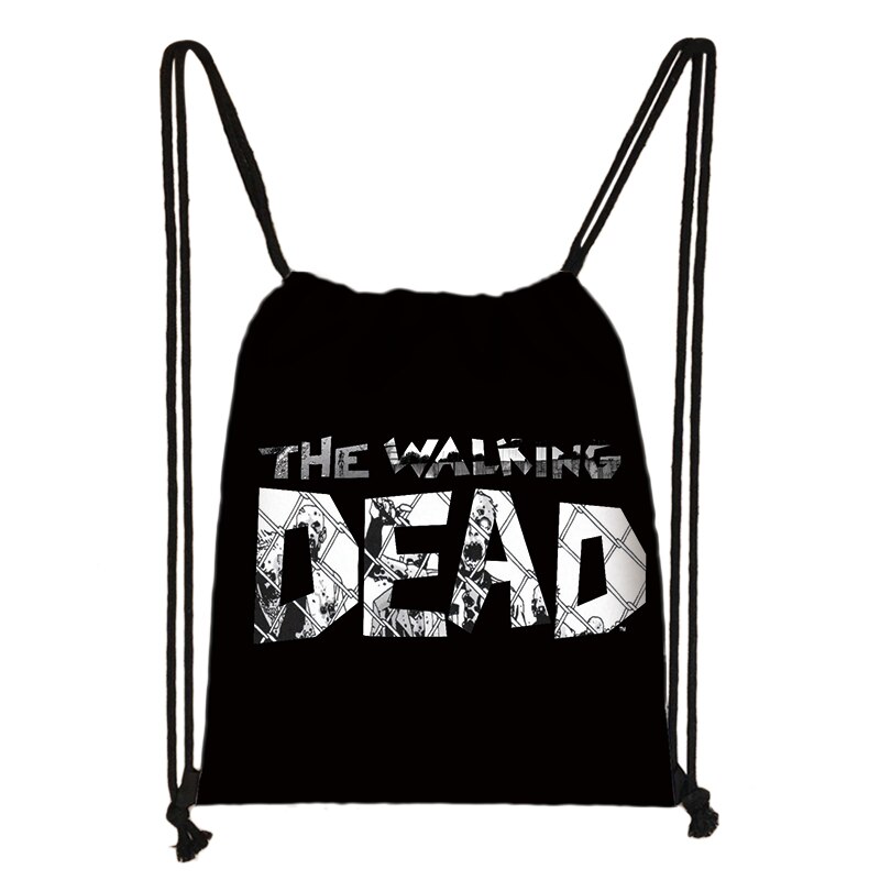 Die Walking Dead Kordelzug Tasche Druck Rucksack Täglichen Casual Jungen Mädchen rucksack Kordelzug Taschen: 017