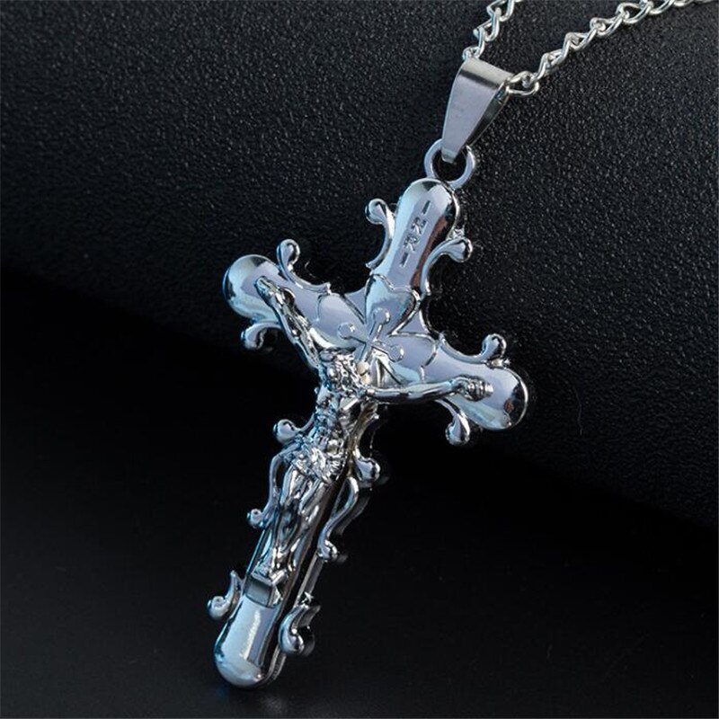 Jesus Rvs Heren Ketting Gothic Cross Hanger Ketting Creatieve Mannelijke Sieraden Accessoires