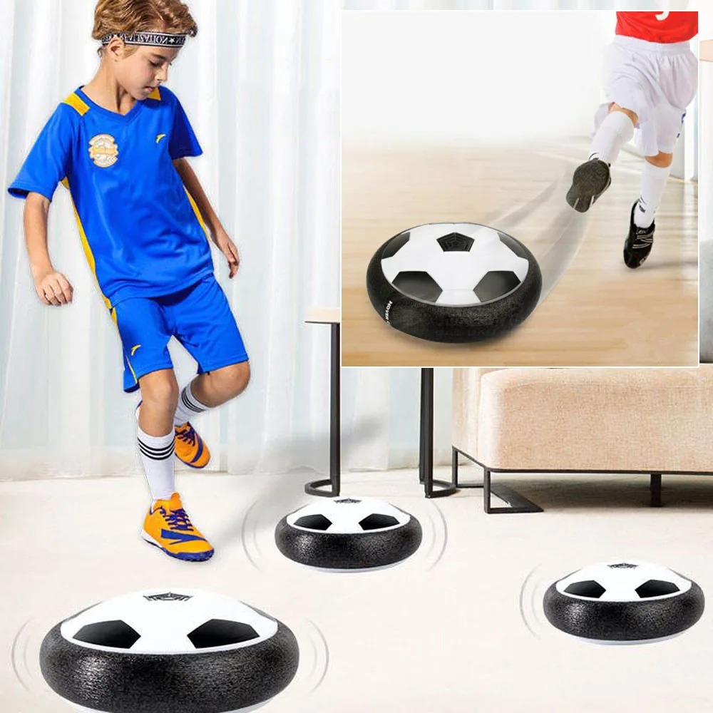 Elektrische Fußball Hover Fußball LED Licht Projektor Ausgesetzt Fußball Spielzeug Gleiten Luft Kissen Schwimmenden Schaum Kinder