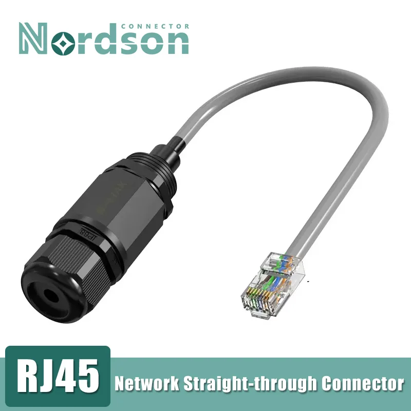 RJ45 Outdoor Network Connectors M20 M22 Aviation Plug with 25cm Wire Rj45 Crystal Head Socket Cat5 Network Cable Waterproof IP67