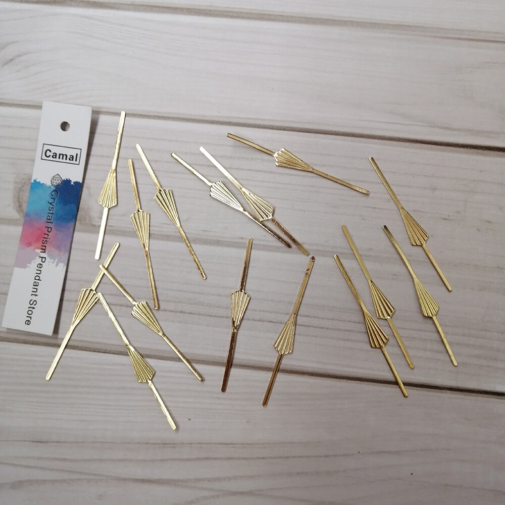 Camal 100 Pcs 46 Mm Goud Kleur Pijl Pin Metalen Connector Voor Crystal Prism Bead Kroonluchter Hanger Lamp Wedding Party deel