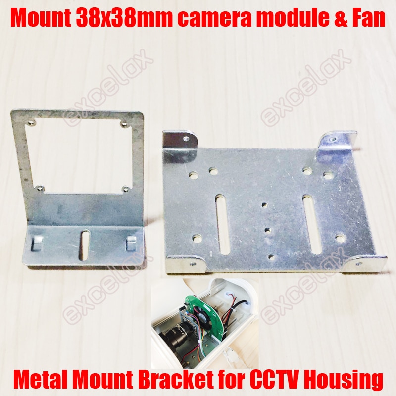 2 Stks/partij Metalen Plaat Beugel Voor Montage 38X38Mm Camera Module Board Om Side Open Cctv Camera behuizing Behuizing