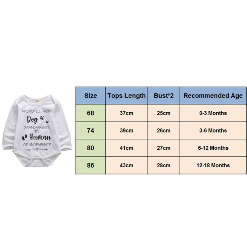 Emmababy-body de manga larga con estampado de letras para bebé, 0 a 18 meses, para niño y niña,