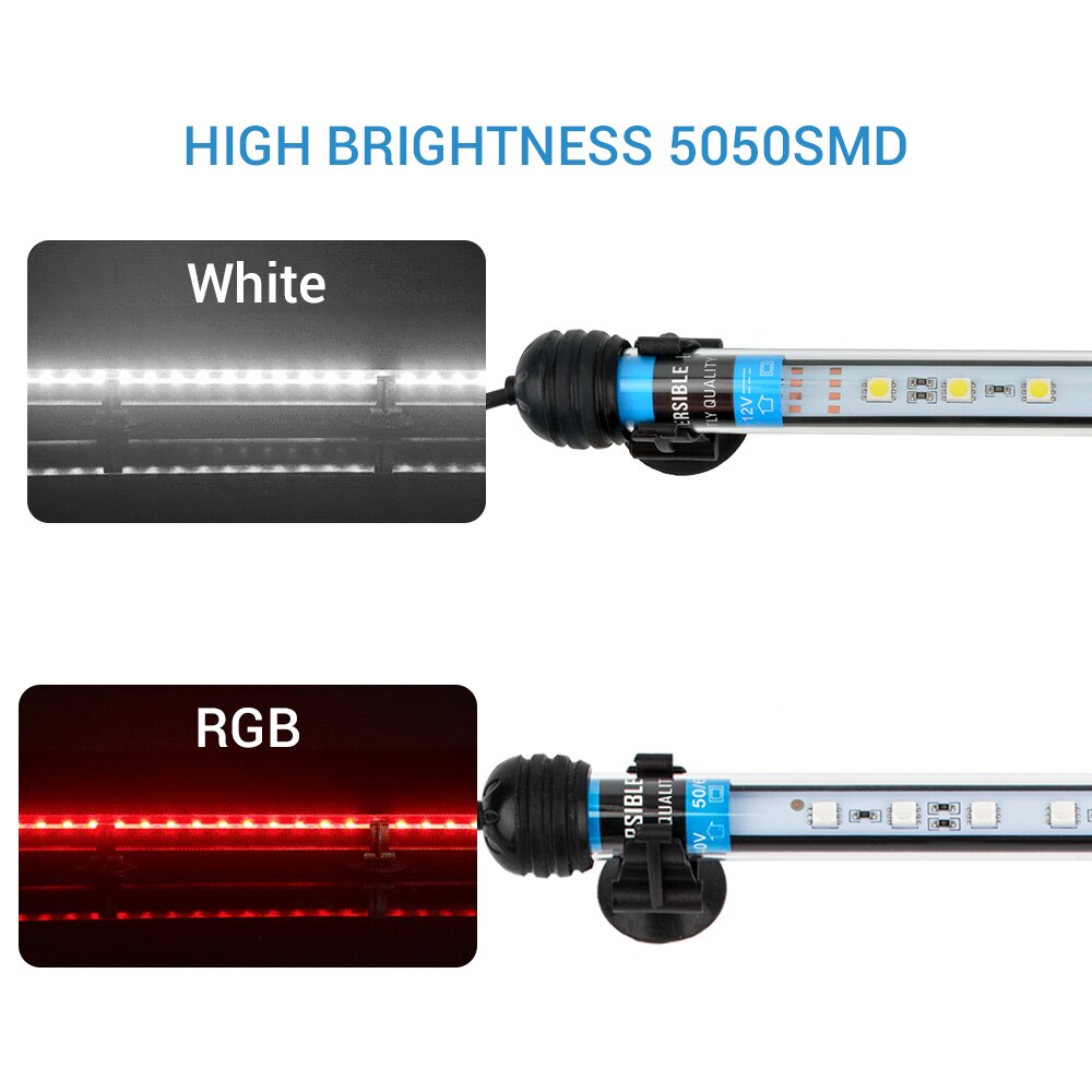 NICREW Aquarium Licht LED Wasserdicht Aquarium Licht Tauch Lampe 5050 SMD LED Bar 18-48CM Beleuchtung für Aquarium 100 V-240V