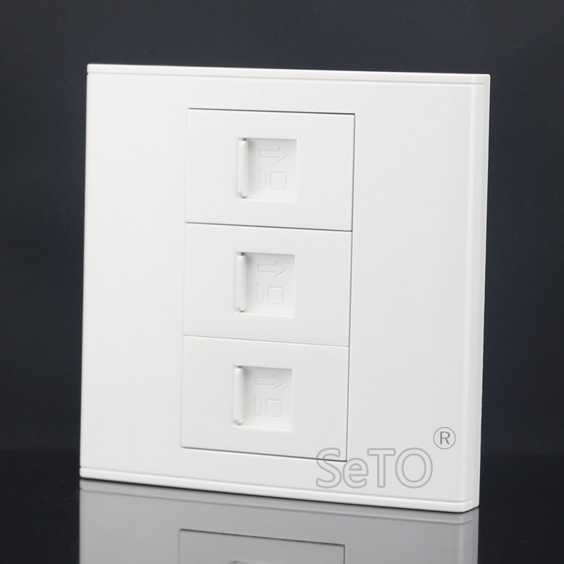 BSEED Placca Muro TV Coassiale + RJ45 Cat5e - Acciaio Spazzolato, Senza Viti