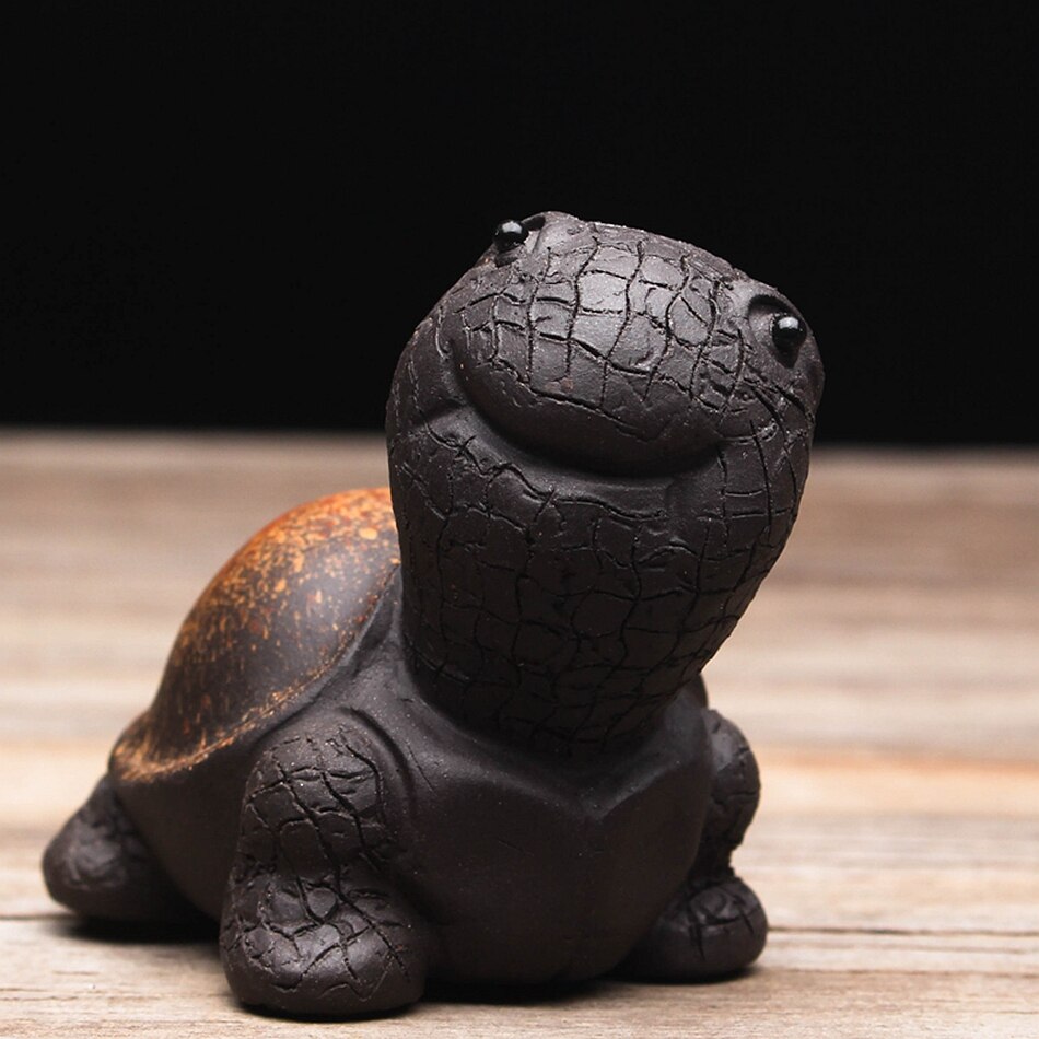 Cute purple clay tea Pet Tortoise tea pot lid holder for teatray teaboard tearoom Decoration Handcrafts Window display