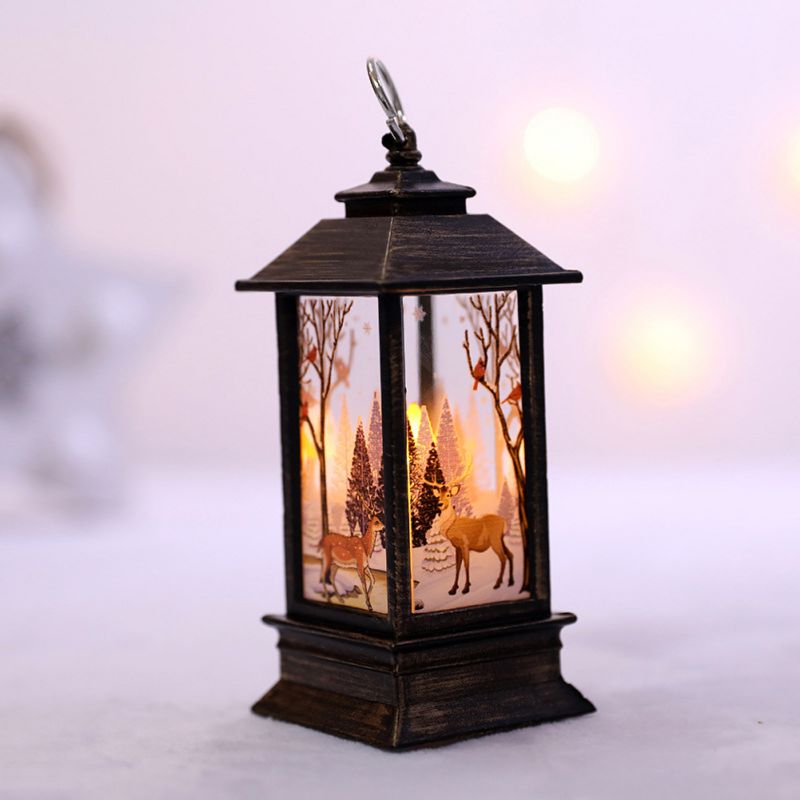 Velas de luz LED de té jaulas ElkLED vela de Navidad con soporte Santa candelero Navidad LED simulación Luz Decoración
