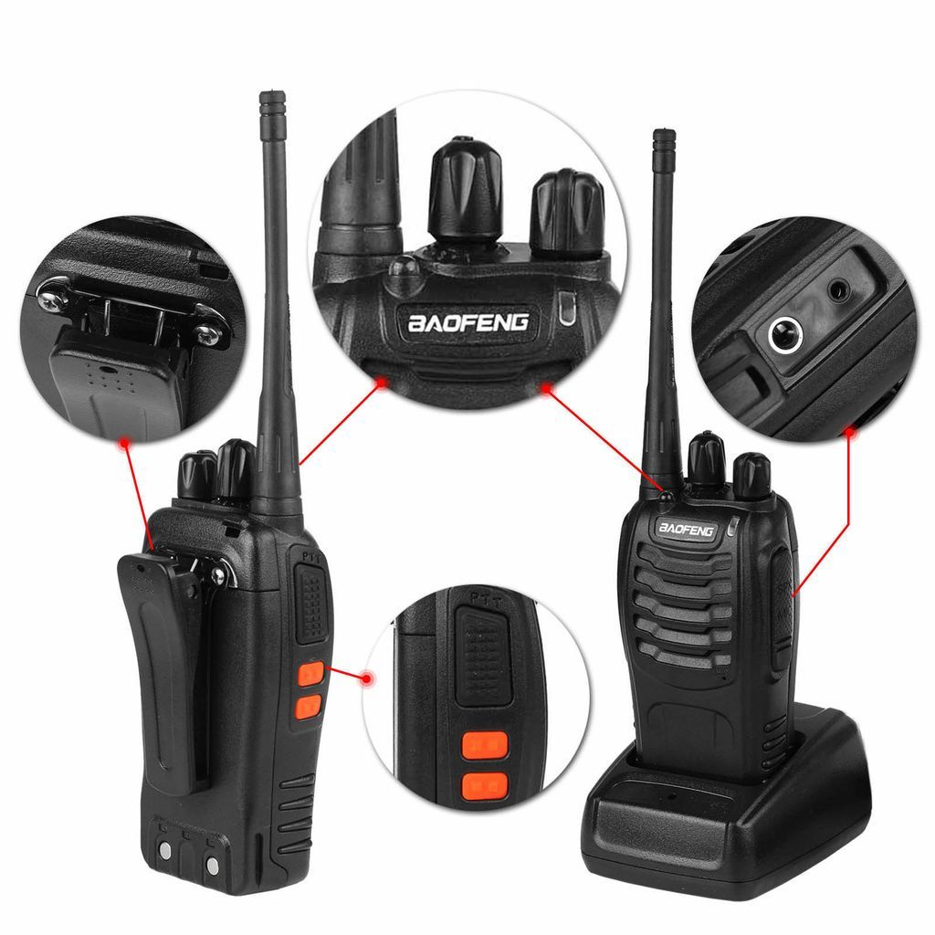4PCS Originale Baofeng BF888S Walkie Talkie 5W BF-888S 5KM UHF 400-470MHZ Ricetrasmettitore Portatile Radio Bidirezionale BF 888S Citofono
