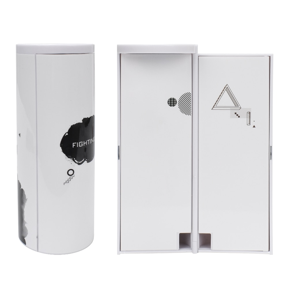 Multifunctional Pencil Case Large Capacity Pen Box with Mirror Sliding Block Digital Clock Solar Caculator School Stationery