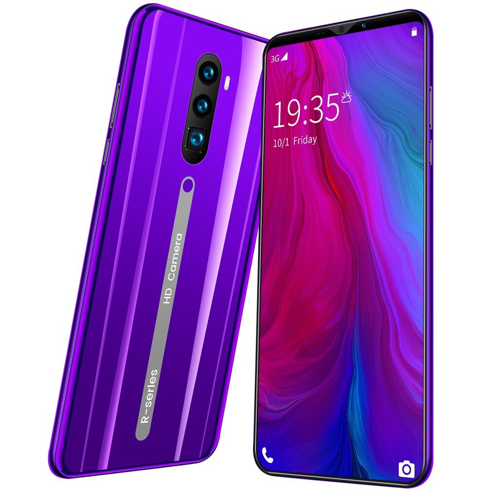 Rino3 zawodowiec 5.8 Cal ekran telefon z systemem android fioletowy ekran kropla wody Smartphone jednokolorowy telefon komórkowy fajny kształt mody