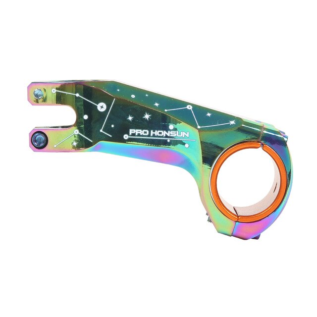 Ángulo negativo -17 grados xc camino vástago mtb 90mm vástago cnc 31,8mm/35mm manillar bicicleta ultraligero 28,6mm steerer bicicleta d: Amarillo