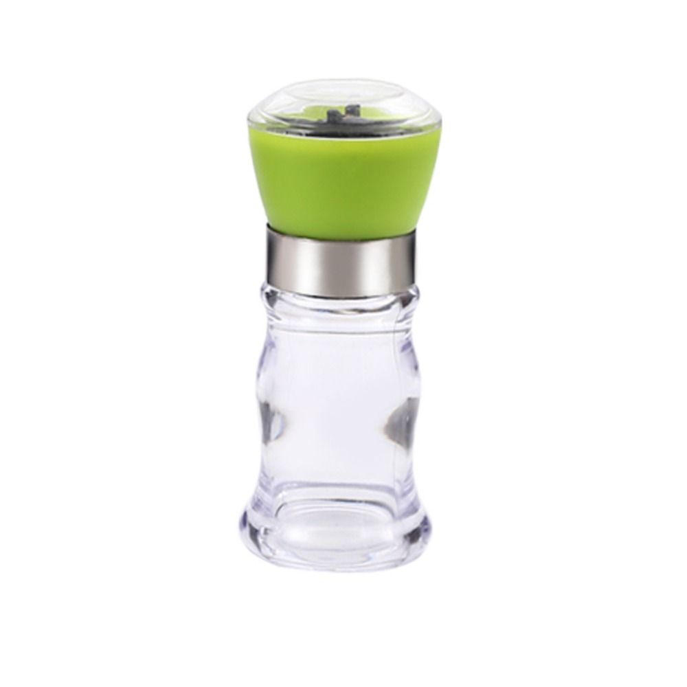 1PC Cooking Manual Refillable Natural Acrylic Pepper Mill Grinder Kitchen Tool Sea Salt Jar Spice Grinder: Dark Khaki