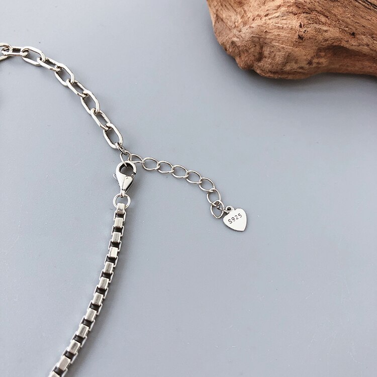 925 Sterling Silver Geometric Letter Lucky Girl Chain Bracelets Heart Charm Bracelets For Women Jewelry